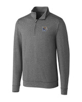 Memphis Tigers Cutter & Buck Shoreline Heathered Quarter Zip Mens Big and Tall Pullover Charcoal Heather Mannequin