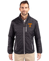 Tennessee Volunteers Cutter & Buck Rainier PrimaLoft®  Mens Big and Tall Eco Insulated Puffer Jacket Black Front