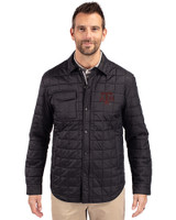 Texas A&M Aggies Cutter & Buck Rainier PrimaLoft® Mens Big and Tall Eco Insulated Quilted Shirt Jacket Black Front
