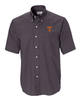 Tennessee Volunteers Cutter & Buck Epic Easy Care Nailshead Mens Big and Tall Short Sleeve Dress Shirt Black Mannequin