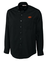 Oklahoma State Cowboys Cutter & Buck Epic Easy Care Fine Twill Mens Big and Tall Dress Shirt Black Mannequin