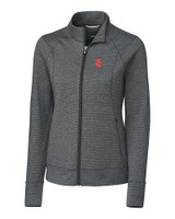 NC State Wolfpack Cutter & Buck Shoreline Heathered Womens Full Zip Jacket Charcoal Heather Mannequin