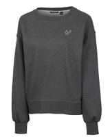 South Florida Bulls Cutter & Buck Saturday Cotton Blend Womens Crew Neck Sweatshirt Charcoal Heather Mannequin