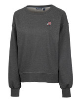 Utah Utes Cutter & Buck Saturday Cotton Blend Womens Crew Neck Sweatshirt Charcoal Heather Mannequin