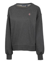 San Diego State Aztecs Cutter & Buck Saturday Cotton Blend Womens Crew Neck Sweatshirt Charcoal Heather Mannequin