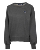 Penn State Nittany Lions Cutter & Buck Saturday Cotton Blend Womens Crew Neck Sweatshirt Charcoal Heather Mannequin
