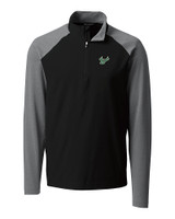South Florida Bulls Cutter & Buck Response Lightweight Hybrid Quarter Zip Mens Pullover Windbreaker Black Mannequin