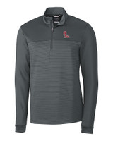 Ole Miss Rebels Cutter & Buck Traverse Stretch Eco Stripe Quarter Zip Mens Pullover EG_MANN_HG 