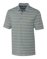 Notre Dame Fighting Irish Cutter & Buck Forge Epic Confidence Recycled Heathered Stripe Stretch Mens Polo Hunter Green Mannequin