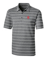 NC State Wolfpack Cutter & Buck Forge Epic Confidence Recycled Heathered Stripe Stretch Mens Polo Black Mannequin