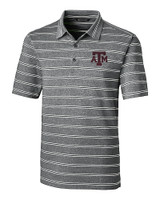 Texas A&M Aggies Cutter & Buck Forge Epic Confidence Recycled Heathered Stripe Stretch Mens Polo Black Mannequin