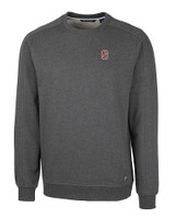 Stanford Cardinal  Cutter & Buck Saturday Cotton Blend Mens Crew Neck Sweatshirt Charcoal Heather Mannequin