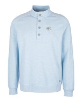North Carolina Tar Heels Cutter & Buck Saturday Cotton Blend Mens Mock Pullover Sweatshirt Atlas Heather Mannequin
