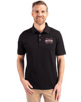 Mississippi State Bulldogs Cutter & Buck Advantage Eco Tri-Blend Pique Mens Polo Black Front