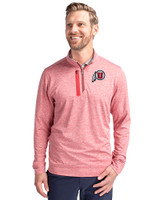 Utah Utes Cutter & Buck Stealth Heathered Quarter Zip Mens Pullover Cardinal Red Front