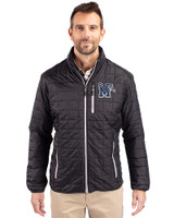 Memphis Tigers Cutter & Buck Rainier PrimaLoft® Mens Eco Insulated Full Zip Puffer Jacket Black Front