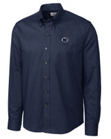 Penn State Nittany Lions Cutter & Buck Epic Easy Care Nailshead Mens Long Sleeve Dress Shirt Navy Blue Mannequin