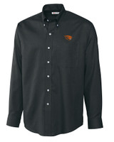Oregon State Beavers Cutter & Buck Epic Easy Care Nailshead Mens Long Sleeve Dress Shirt Black Mannequin