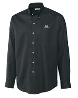 Minnesota Golden Gophers Cutter & Buck Epic Easy Care Nailshead Mens Long Sleeve Dress Shirt Black Mannequin