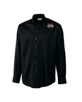 Mississippi State Bulldogs Cutter & Buck Epic Easy Care Nailshead Mens Long Sleeve Dress Shirt Black Mannequin