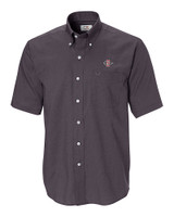 San Diego State Aztecs Cutter & Buck Epic Easy Care Nailshead Mens Short Sleeve Dress Shirt Black Mannequin