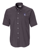 Northwestern Wildcats Cutter & Buck Epic Easy Care Nailshead Mens Short Sleeve Dress Shirt Black Mannequin