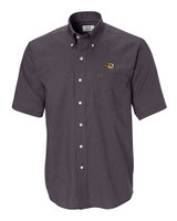 Missouri Tigers Cutter & Buck Epic Easy Care Nailshead Mens Short Sleeve Dress Shirt Black Mannequin