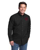 Texas A&M Aggies Cutter & Buck Epic Easy Care Fine Twill Mens Long Sleeve Dress Shirt Black Front