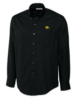 Iowa Hawkeyes Cutter & Buck Epic Easy Care Fine Twill Mens Long Sleeve Dress Shirt Black Mannequin