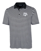 Texas A&M Aggies Cutter & Buck Mens Forge Polo Multi Stripe Black Mannequin