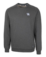 Kentucky Wildcats Cutter & Buck Saturday Cotton Blend Mens Crew Neck Sweatshirt Charcoal Heather Mannequin