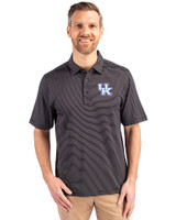 Kentucky Wildcats Cutter & Buck Forge Pencil Stripe Stretch Mens Big and Tall Polo Black Front
