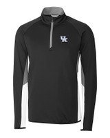 Kentucky Wildcats Cutter & Buck Traverse Colorblock Stretch Quarter Zip Mens Pullover Black Mannequin