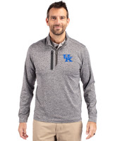 Kentucky Wildcats Cutter & Buck Stealth Heathered Mens Quarter Zip Elemental Grey Front