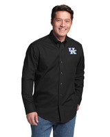Kentucky Wildcats Cutter & Buck Epic Easy Care Fine Twill Mens Big and Tall Dress Shirt Black Front