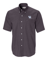 Kentucky Wildcats Cutter & Buck Epic Easy Care Nailshead Mens Short Sleeve Dress Shirt Black Mannequin