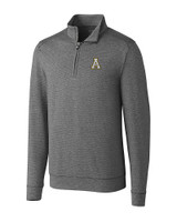 Appalachian State Mountaineers Cutter & Buck Shoreline Heathered Quarter Zip Mens Big and Tall Pullover Charcoal Heather Mannequin