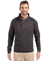 Appalachian State Mountaineers Cutter & Buck Mainsail Sweater-Knit Mens Half Zip Pullover Jacket Charcoal Heather Front