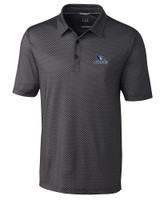 Creighton Bluejays Cutter & Buck Pike Mini Pennant Print Stretch Mens Big and Tall Polo Black Mannequin