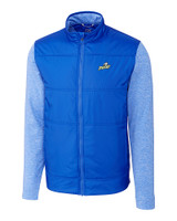 Florida Gulf Coast Eagles Cutter & Buck Stealth Hybrid Quilted Mens Big and Tall Full Zip Windbreaker Jacket Chelan Blue Mannequin