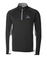 Creighton Bluejays Cutter & Buck Traverse Colorblock Stretch Quarter Zip Mens Pullover Black Mannequin