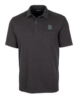 Dartmouth Big Green Cutter & Buck Advantage Tri-Blend Jersey Mens Big and Tall Pocket Polo Black Heather Mannequin