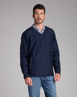 Man in Big & Tall Beacon V-Neck Jacket.