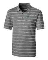 Dartmouth Big Green Cutter & Buck Forge Epic Confidence Recycled Heathered Stripe Stretch Mens Polo Black Mannequin