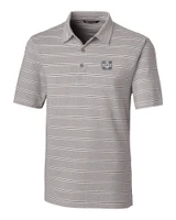 Utah State Aggies Cutter & Buck Forge Epic Confidence Recycled Heathered Stripe Stretch Mens Polo Polished Medium Gray Mannequin