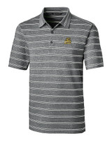 Bryant University Bulldogs Cutter & Buck Forge Epic Confidence Recycled Heathered Stripe Stretch Mens Polo Black Mannequin