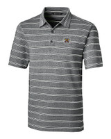 Virginia Military Institute Keydets Cutter & Buck Forge Epic Confidence Recycled Heathered Stripe Stretch Mens Polo Black Mannequin