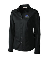 Creighton Bluejays Cutter & Buck Epic Easy Care Fine Twill Womens Long Sleeve Dress Shirt Black Mannequin
