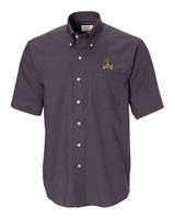 East Carolina Pirates Cutter & Buck Epic Easy Care Nailshead Mens Big and Tall Short Sleeve Dress Shirt Black Mannequin