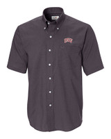 UNLV Rebels Cutter & Buck Epic Easy Care Nailshead Mens Big and Tall Short Sleeve Dress Shirt Black Mannequin